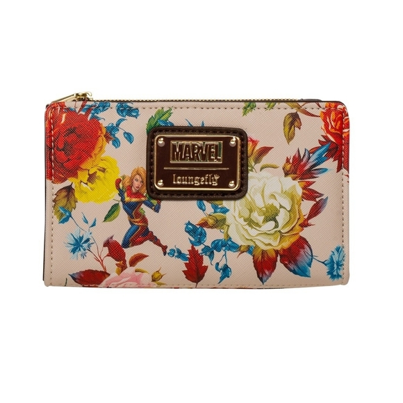 CAPTAIN MARVEL FLORAL PRINT WALLET - Picture 1 of 5